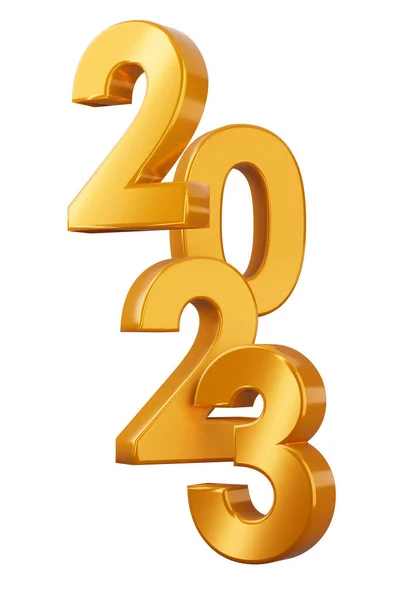 Goud 2023 Gelukkig Nieuwjaar Tweeduizend Drieëntwintig Rendering — Stockfoto