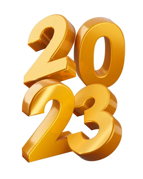 Золото 2023 Счастливый Новый Год Две Тысячи Двадцать Три Рендеринг — стоковое фото