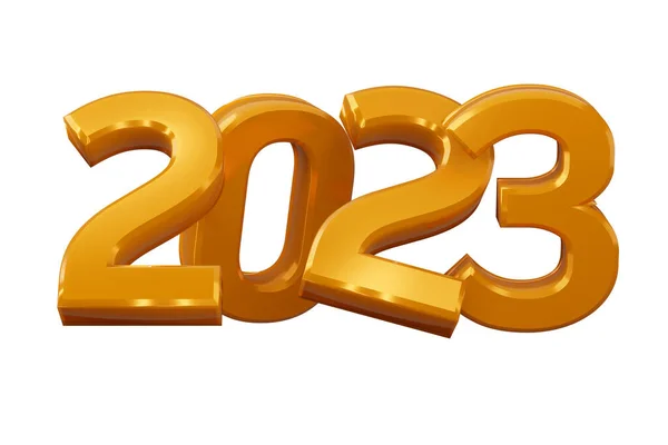 Goud 2023 Gelukkig Nieuwjaar Tweeduizend Drieëntwintig Rendering — Stockfoto