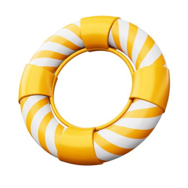 Summer elements, Colorful swim ring, 3d rendering illustration