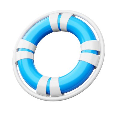 Summer elements, Colorful swim ring, 3d rendering illustration
