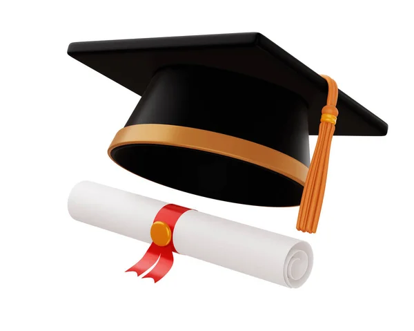 Tapa Graduación Con Diploma Representación —  Fotos de Stock
