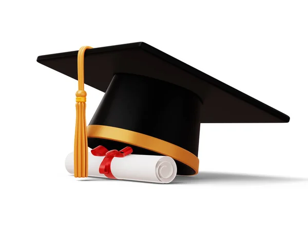 Capa Graduação Com Diploma Renderização Imagens Royalty-Free