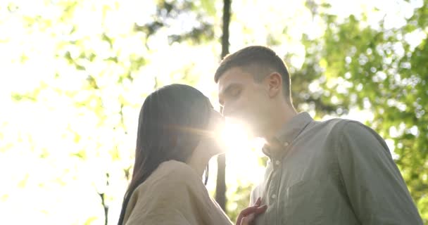 Couple Amoureux Attendant Pour Nouveau Mère Père Dans Parc Famille — Video