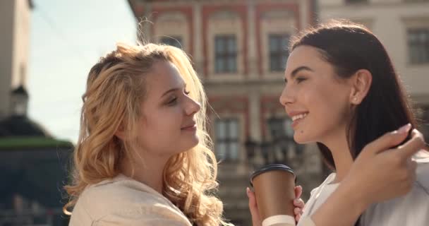 Lesbian Lgbtq Masyarakat Dua Pacar Menikmati Satu Sama Lain Pada — Stok Video
