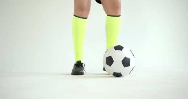 Fotbal Pro Ženy Fotbal Koníčky Youg Žena Pózování Sportovním Oblečení — Stock video
