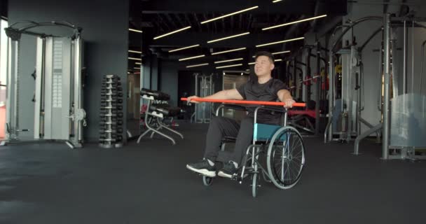Trening Dla Niepełnosprawnych Siłowni Centrum Rehabilitacji — Wideo stockowe