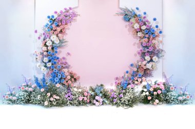 Çiçekler çok güzel arka plan düğün sahne dekorasyon için