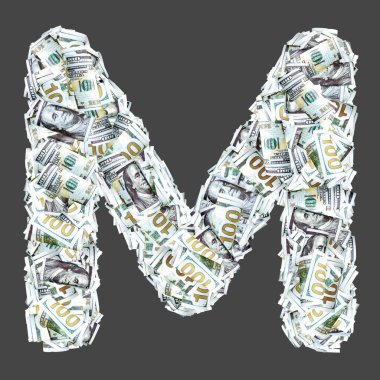 Dolar kâğıt para banknotlu Latince harfler.