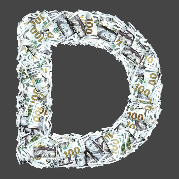Latinské Dopisy Dolarovými Bankovkami — Stock fotografie