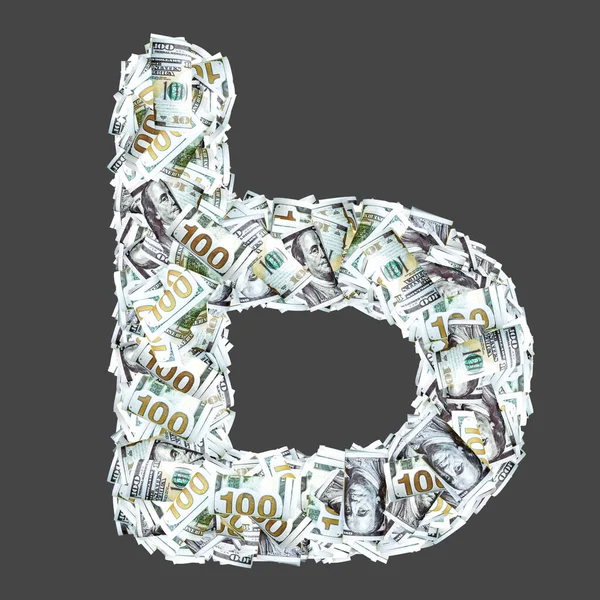 Cyrilice Dolarovými Bankovkami Izolováno Šedé — Stock fotografie