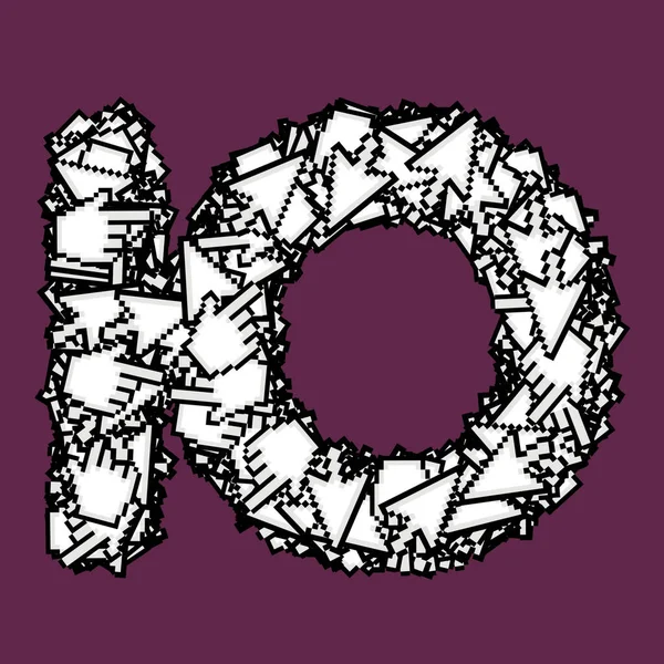 Кириллические Буквы Цифровыми Стрелками Руками Изолированный Фиолетовый Фон — стоковое фото