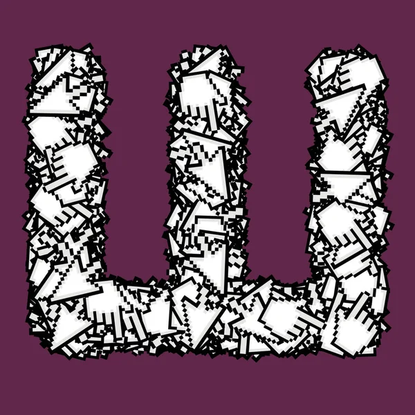Кириличні Літери Цифровими Стрілками Руками Ізольоване Фіолетове Тло — стокове фото