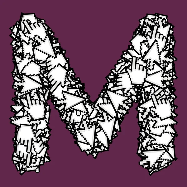 Латинские Буквы Цифровыми Стрелками Руками Изолированный Фиолетовый Фон — стоковое фото