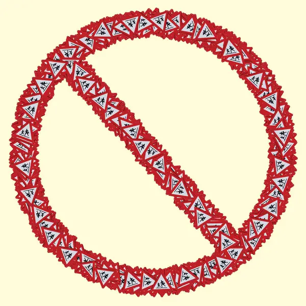 Βασικά Σχήματα Σήμα Κινδύνου Πεζών Κόκκινο Τρίγωνο Σήμανση Ασφάλειας Κυκλοφορίας — Φωτογραφία Αρχείου