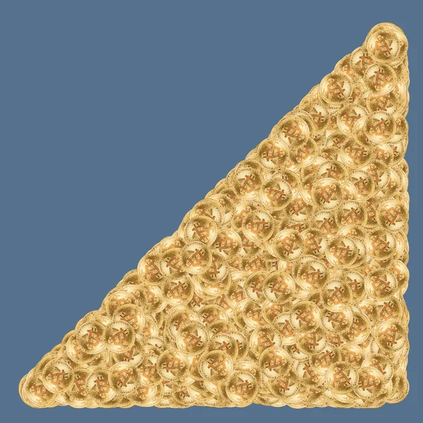 Βασικά Σχήματα Χρυσά Bitcoins Μεμονωμένο Φόντο — Φωτογραφία Αρχείου