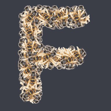 Bal arılı Latin yazı tipleri. Arkaplanı ayır