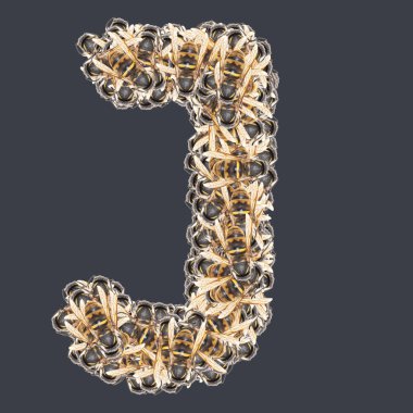 Bal arılı Latin yazı tipleri. Arkaplanı ayır