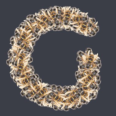 Bal arılı Latin yazı tipleri. Arkaplanı ayır