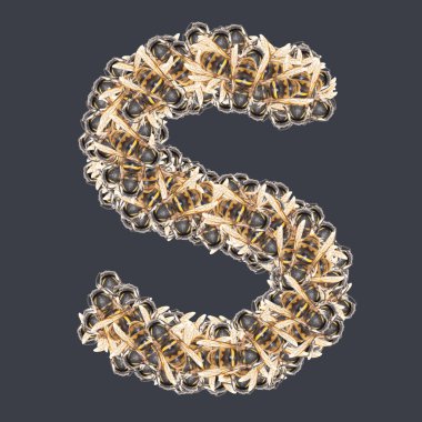 Bal arılı Latin yazı tipleri. Arkaplanı ayır