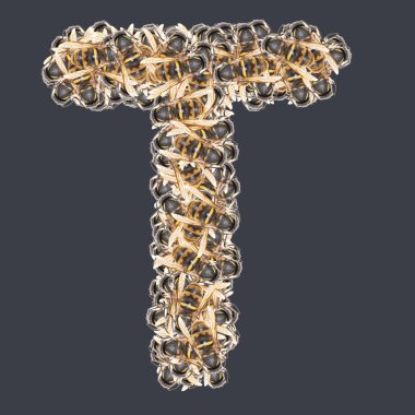 Bal arılı Latin yazı tipleri. Arkaplanı ayır