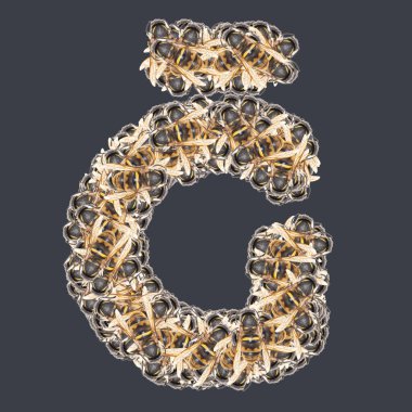 Bal arılı Türk ve Azerbaycan yazı tipleri. Arkaplanı ayır