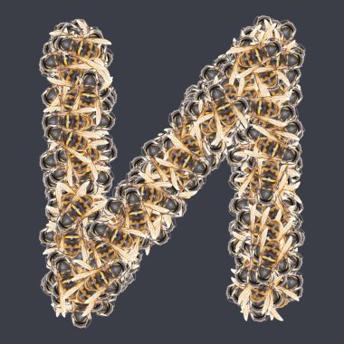 Ballı Kiril yazı tipleri. İzole edilmiş arkaplan.