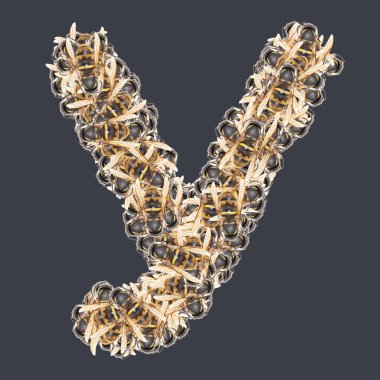 Ballı Kiril yazı tipleri. İzole edilmiş arkaplan.