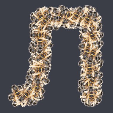 Ballı Kiril yazı tipleri. İzole edilmiş arkaplan.