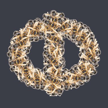 Ballı Kiril yazı tipleri. İzole edilmiş arkaplan.