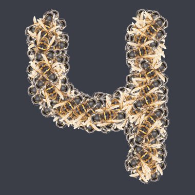 Ballı Kiril yazı tipleri. İzole edilmiş arkaplan.