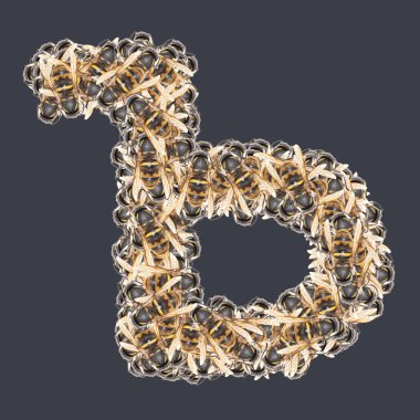 Ballı Kiril yazı tipleri. İzole edilmiş arkaplan.