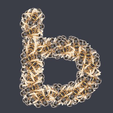 Ballı Kiril yazı tipleri. İzole edilmiş arkaplan.