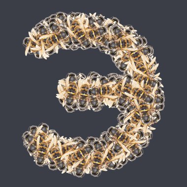 Ballı Kiril yazı tipleri. İzole edilmiş arkaplan.