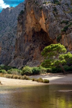 Mallorca 'daki San Calabria körfezini çevreleyen dağlar 