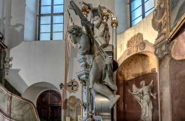 Prag, Czech Cumhuriyeti 'nin merkezindeki Aziz John Katedrali' nde..