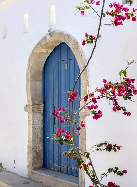 Tunisia, Djerba adasındaki Arap evlerinin süslü giriş kapıları.