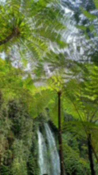 Defocused abstract background of a waterfall covering the trees