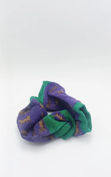 purple short socks, selected focus, isolated on white background