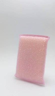 Isolated objects: Dishwashing Sponge for Dishwashing Sponge pink, on white background