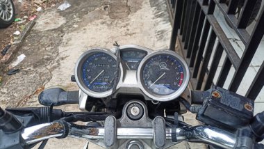 Jakarta, Indonesia - December 14, 2022: speedometer of Vixion motorbike, Jakarta, Indonesia 