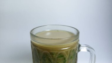 Isolated objects: typical Indonesian cendol drink provides many benefits, one of which helps digestion, on a white background