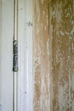 Kapı menteşeleri boyasız. Kapı menteşelerinin tamiri. Kapı menteşeleri eski ve boyalı..