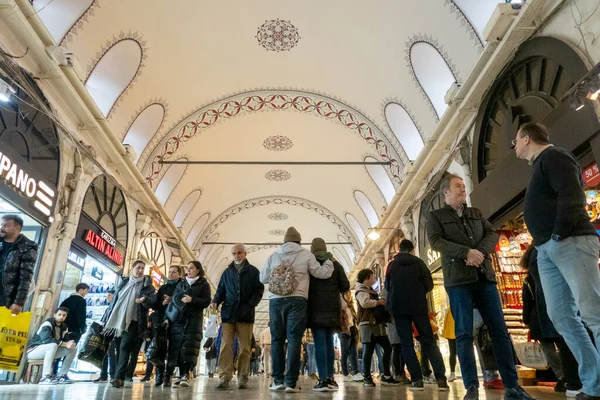 Mensen Verkennen Grand Bazaar Istanbul Een Van Grootste Oudste Overdekte — Stockfoto