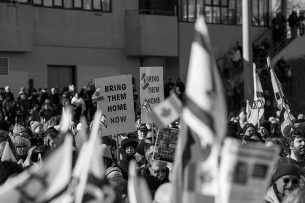 Mitin Solidaridad Uja United Jewish Appeal Por Los Rehenes Toronto —  Fotos de Stock