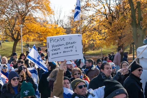 Uja United Jewish Appeal Solidariteitsbijeenkomst Voor Gijzelaars Toronto November 2023 — Stockfoto