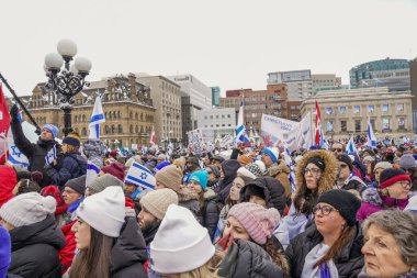 4 December 2023 - Ottawa, Canada: The Solidarity Rally For The Hostages, in support of Israel in war conflict with Hamas in Gaza