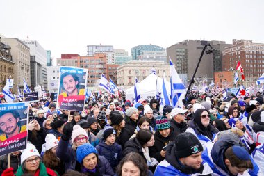 4 December 2023 - Ottawa, Canada: The Solidarity Rally For The Hostages, in support of Israel in war conflict with Hamas in Gaza