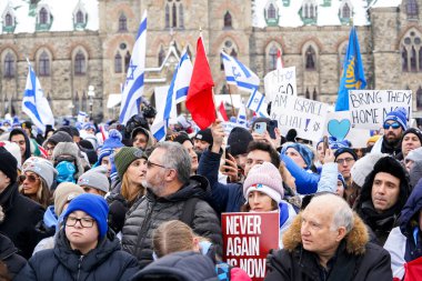 4 December 2023 - Ottawa, Canada: The Solidarity Rally For The Hostages, in support of Israel in war conflict with Hamas in Gaza