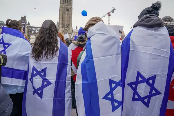 December 2023 Ottawa Canada Solidarity Rally Hostages Support Israel War — Stockfoto